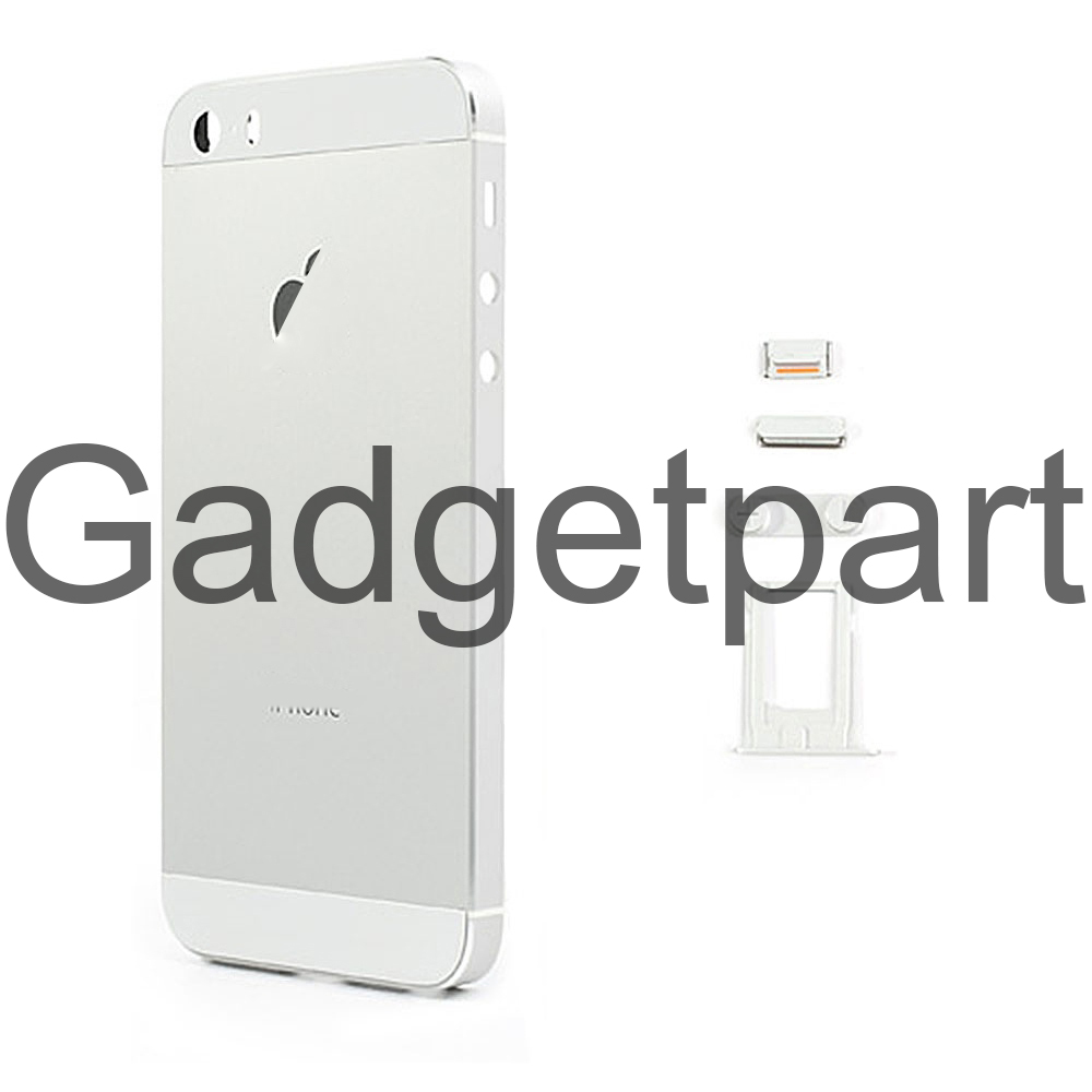 Задняя крышка iPhone 5S Серебряная, Белая (Silver, White)