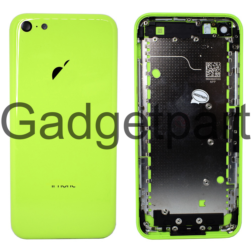 Задняя крышка (комплект кнопок, сим-лоток) iPhone 5C Зеленая (Green) Оригинал