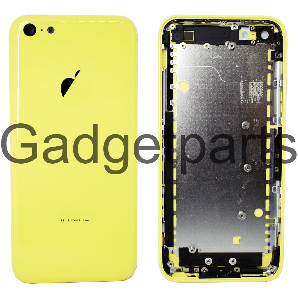 Задняя крышка (комплект кнопок, сим-лоток) iPhone 5C Желтая (Yellow) Оригинал