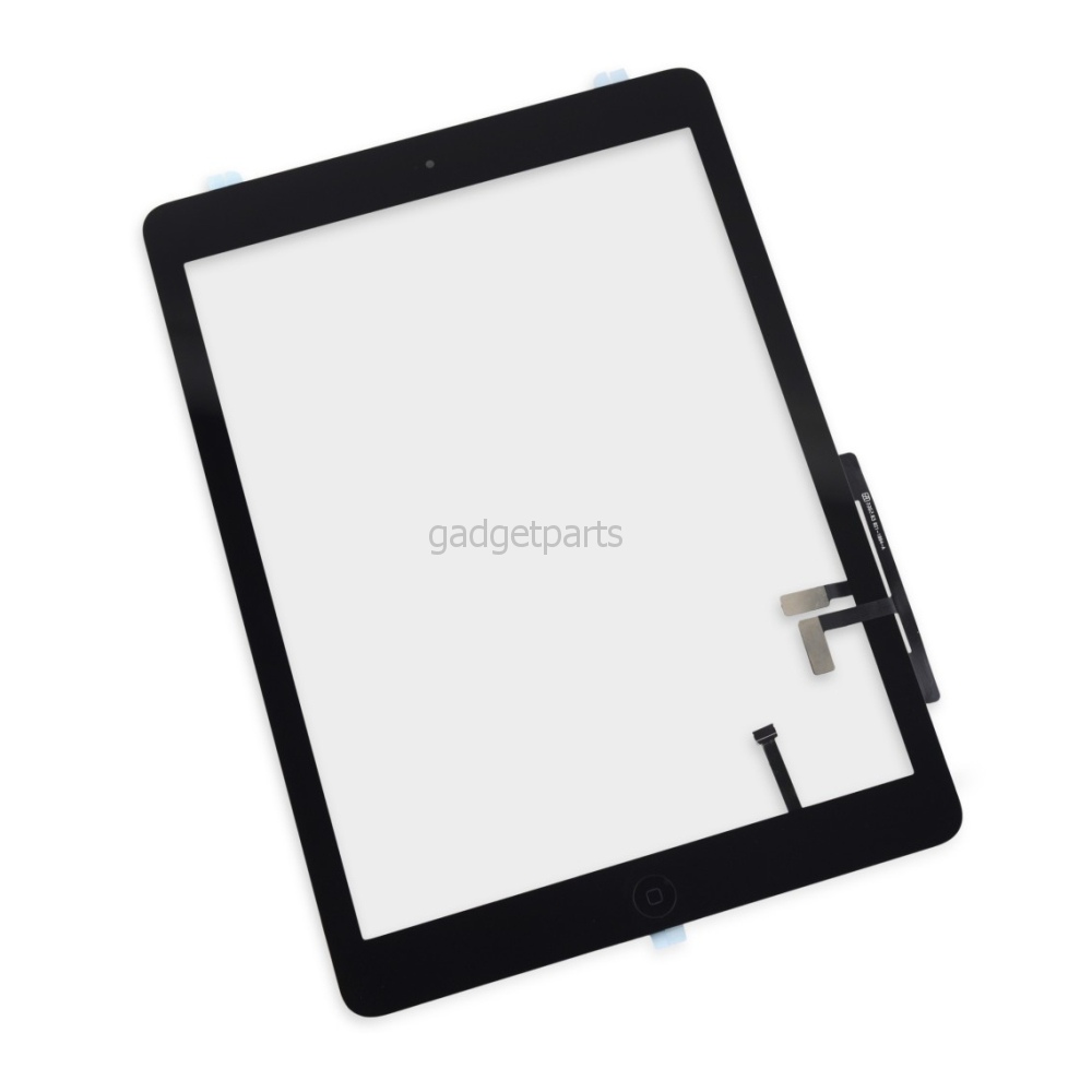 Сенсорное стекло, тачскрин (в сборе с механизмом кнопки и скотчем) iPad Air Черный (Black)