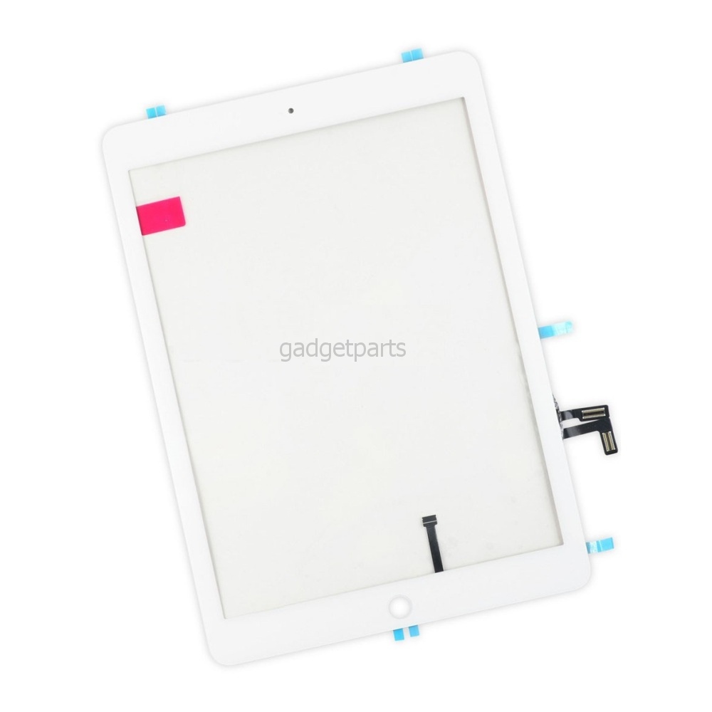 Сенсорное стекло, тачскрин (в сборе с механизмом кнопки и скотчем) iPad Air Белый (White) Оригинал