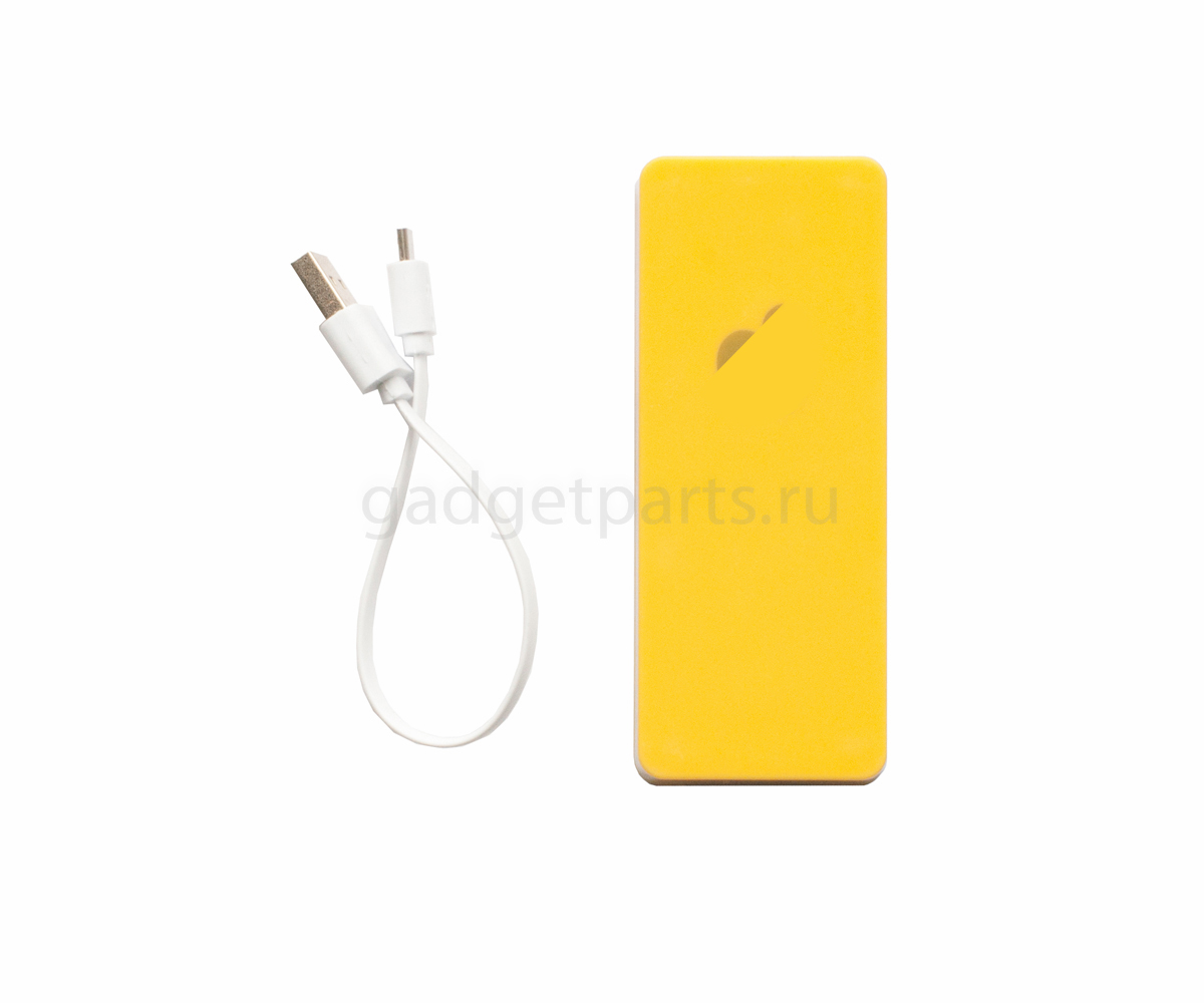 Внешний аккумулятор Power Bank с логотипом Apple 6000 mAh Желтый (Yellow)