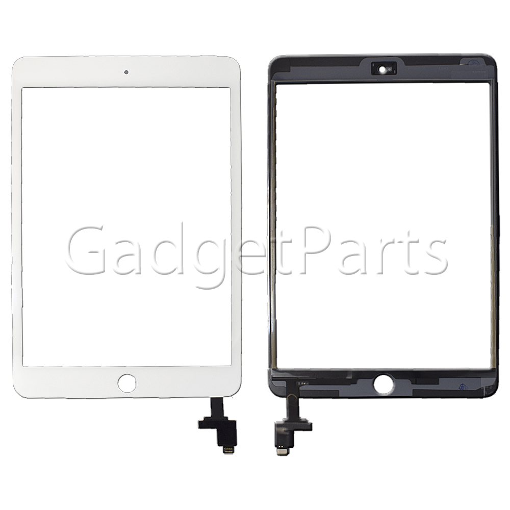 Сенсорное стекло, тачскрин в сборе (Контроллер, скотч) iPad mini 3 Retina Белый (White) Оригинал