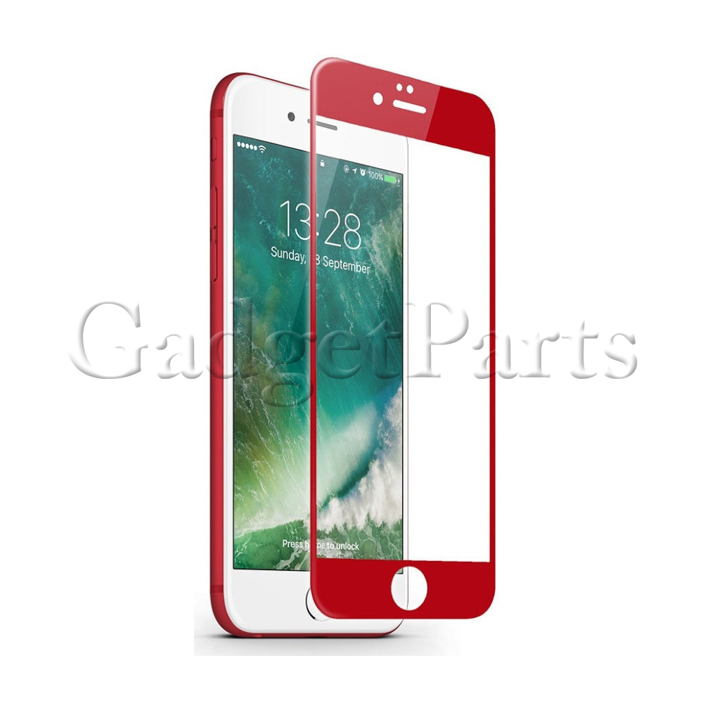 Защитное противоударное стекло 3D iPhone 7, 8 Красное (Red)