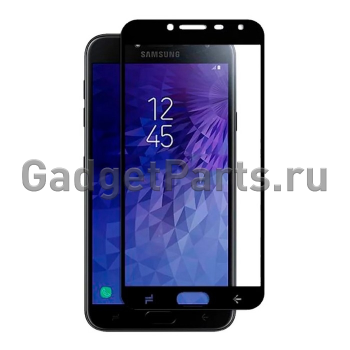 Защитное противоударное стекло 3D Samsung Galaxy J4 2018 Черное (Black)