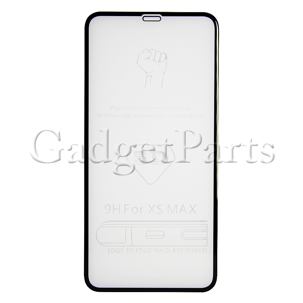 Защитное противоударное стекло 3D iPhone XS Max, 11 Pro Max Черное (Black)