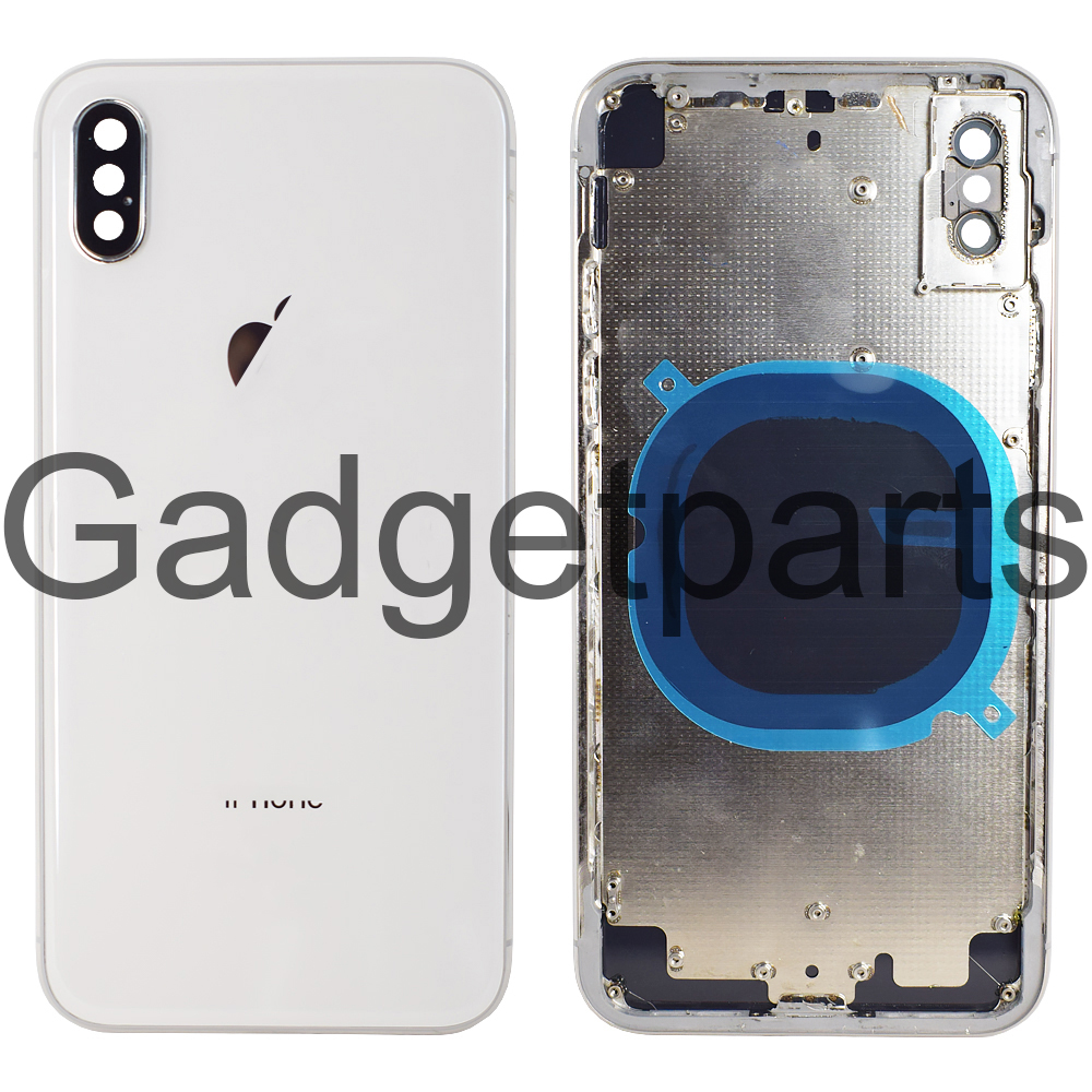 Задняя крышка в сборе iPhone X Серебряная, Белая (Silver, White)