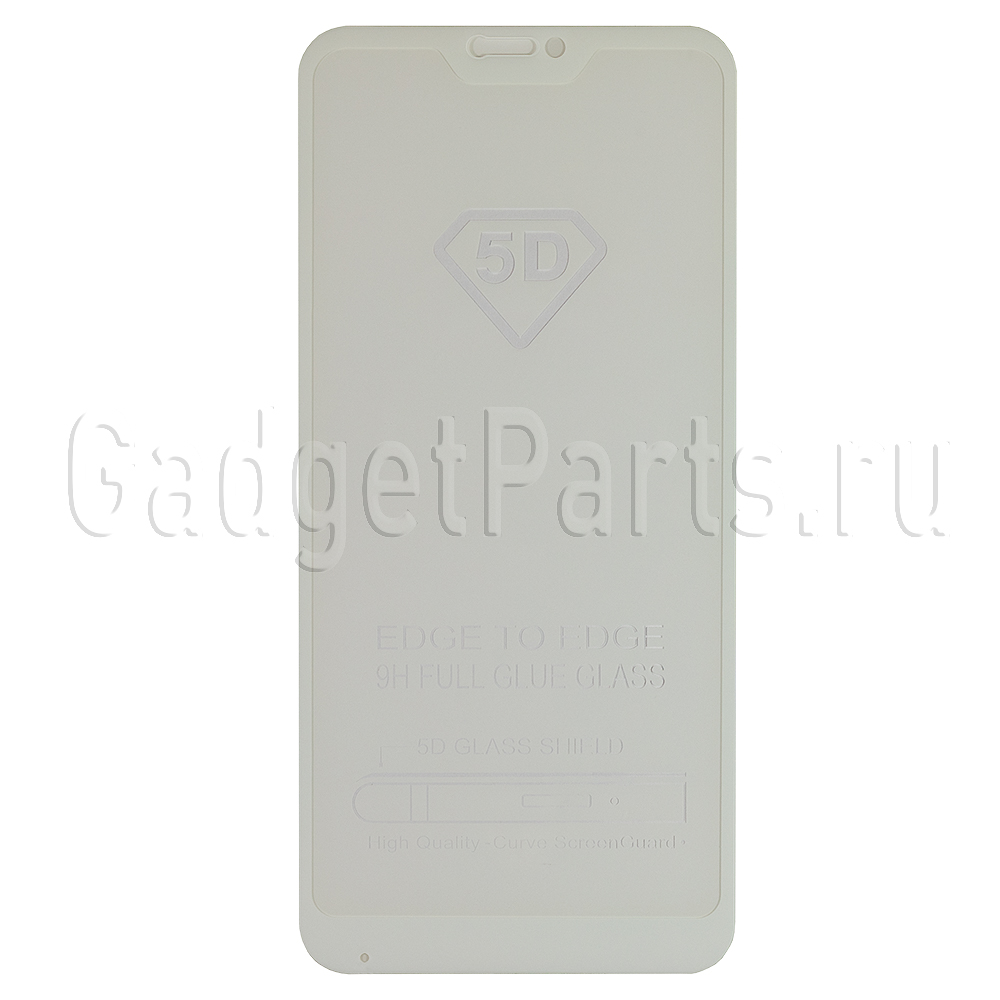 Защитное противоударное стекло 3D Xiaomi Redmi 6 Pro, Mi A2 Lite Белое (White)