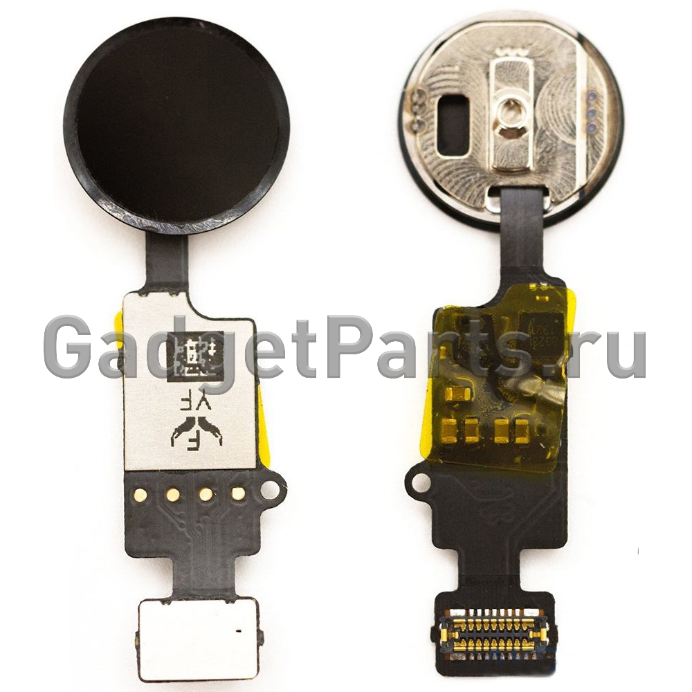 Кнопка Home в сборе с шлейфом (Bluetooth) iPhone 7, 7 Plus, 8, 8 Plus, SE 2020, SE 2022 Черная (Black)