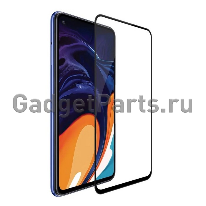 Защитное противоударное стекло 3D Samsung Galaxy A60 Черное (Black)