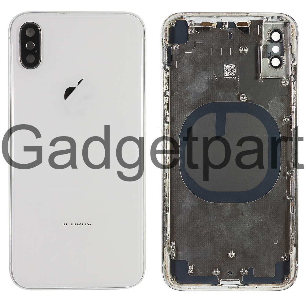 Задняя крышка в сборе iPhone X Серебряная, Белая (Silver, White) Оригинал