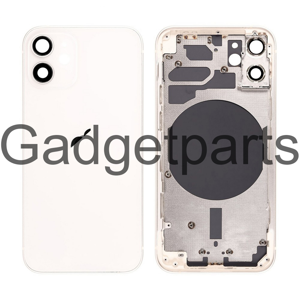 Задняя крышка в сборе iPhone 12 mini Серебряная, Белая (Silver, White)
